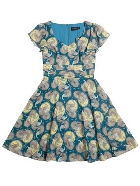Voodoo Vixen Peacock Blue Flare Dres NWT Size 8